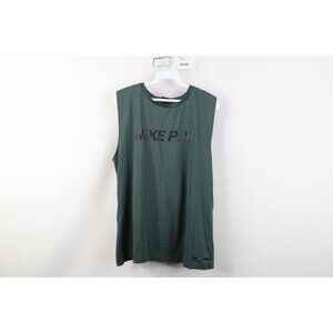 Nike Pro Combat Womens XL Spell Out Compression Fitted Sleeveless Muscle T-Shirt